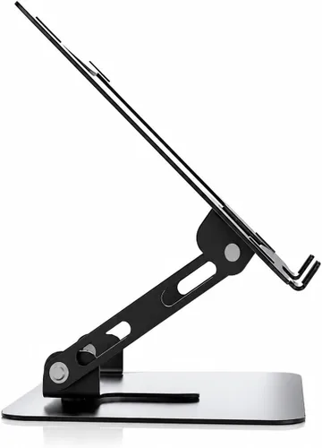 Vista 6 de Soporte ajustable para computadora portátil, elevador plegable de aluminio para laptop con base giratoria de 360°, soporte ergonómico