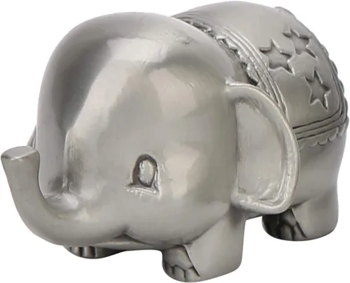Vista 7 de Agatige Caja de dientes de tren para niños y niñas, elefante de metal, caja de recuerdo de bebé, cofre del tesoro, soporte de dientes para niños