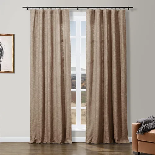 Vista 10 de ChadMade Simon Collection - Cortina de mezcla de algodón con forro de algodón de privacidad, 1 panel de 50 pulgadas de ancho x 84 pulgadas de largo