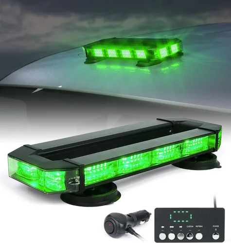 Vista 11 de LUMENIX Barra de luces estroboscópicas de baliza para techo, barra de luces LED ámbar de seguridad de tráfico de emergencia con base magnética