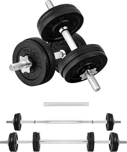 Vista 11 de Yes4All Old School Adjustable Dumbbell Set with Weight Plates, Star Lock Collars/Connector, 40lbs to 200lbs Adjustable Weight Plates Set