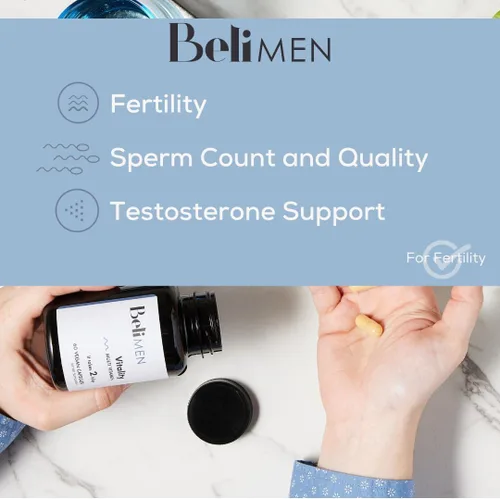 Vista 4 de Beli Apoyo de fertilidad multivitamínico prenatal para hombres, salud mejorada de los espermatozoides, recuento de espermatozoides y motilidad