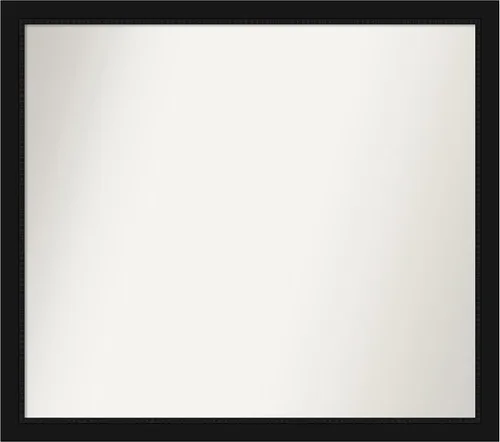 Vista 484 de Amanti Art Espejo de baño negro para sobre fregadero, 22 x 22 pulgadas, espejo de tocador cuadrado estrecho negro Avon, marco de madera casual