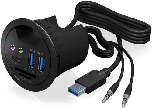 Vista 7 de ICY Box Negro Negro Ohne Audio EIN-/Ausgang