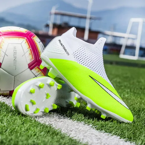 Vista 5 de Zapatos de fútbol para hombre, transpirables, para atletismo, para exteriores, para entrenamiento de césped firme