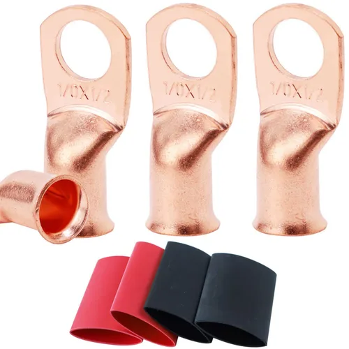 Vista 55 de TKDMR - Kit de 264 piezas de extremos de cable de batería, 132 piezas de terminales de anillo de lengüetas de cable de cobre resistentes AWG 8 6 4 2