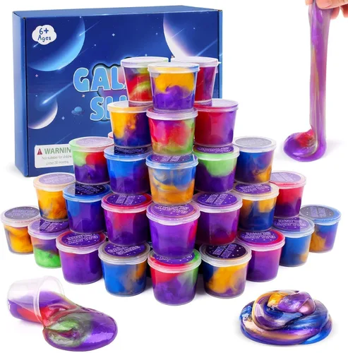 Vista 7 de Cloud Slime - Paquete de 15 fundas coloridas para niñas y niños, suministros divertidos de recuerdos de fiesta, kit de slime a granel perfumado