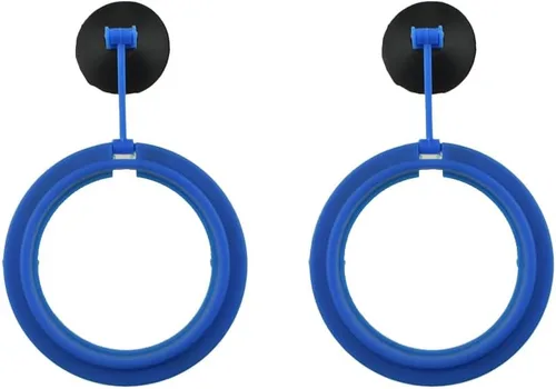 Vista 9 de 2 anillos de alimentación de peces de forma mixta de color negro, círculo flotante de alimentador de alimentos con ventosa para peces, tanque