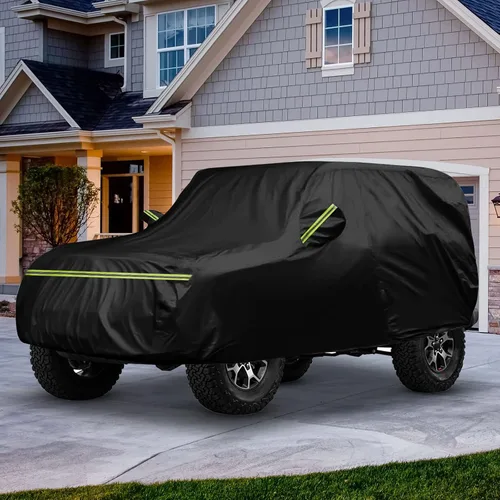 Vista 7 de Fundas impermeables de automóvil de repuesto para Jeep Wrangler 1987-2006 de 2 puertas, 6 capas para todo tipo de clima, ajuste personalizado