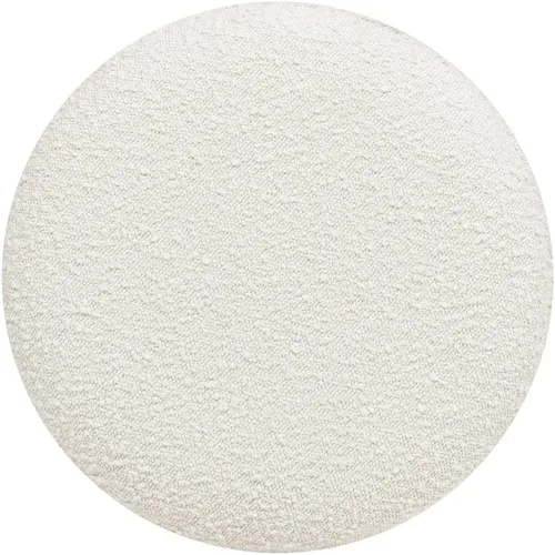 Vista 6 de Jennifer Taylor Home Bali - Otomana redonda tapizada de 18.5 pulgadas con base de madera natural