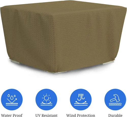 Vista 3 de Covers & all Funda cuadrada para hoguera con elástico, tela transpirable Duro Pro no tejida de 160 GSM, impermeable, resistente a los rayos UV y a