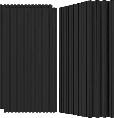 Vista 12 de Grandes paneles acústicos bicapa, juego de 4 paneles absorbentes de sonido, paneles a prueba de sonido de 120 cm x 60 cm x 1.8 cm para paredes