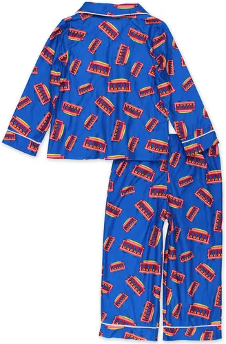 Vista 2 de Daniel Tiger s Neighborhood - Pijama estilo abrigo de franela para niños pequeños Azul Patchwork