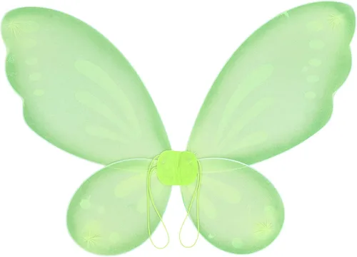 Vista 5 de Alvivi Alas de mariposa alas de hadas de mariposa alas de ángel con purpurina alas de princesa para niños y niñas fiesta de Navidad cosplay verde