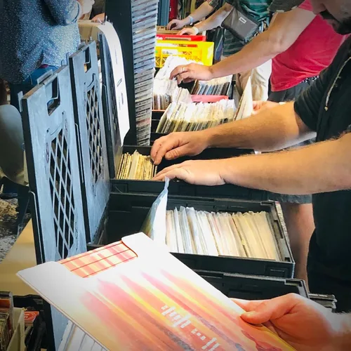 Vista 7 de CrateVinyl - Caja de almacenamiento modular para discos de vinilo para álbumes LP con divisor y 2 paneles transparentes