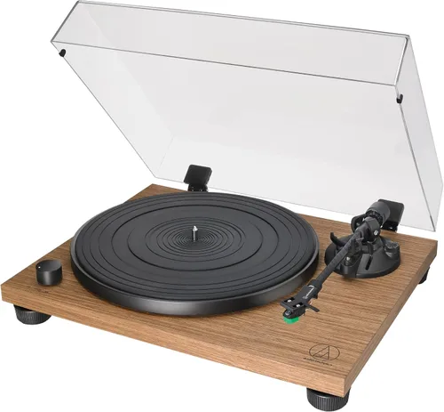 Vista 3 de Audio-Technica AT-LPW40WN Tocadiscos de transmisión por correa totalmente manual, 2 velocidades, control dinámico anti-patines, brazo de fibra