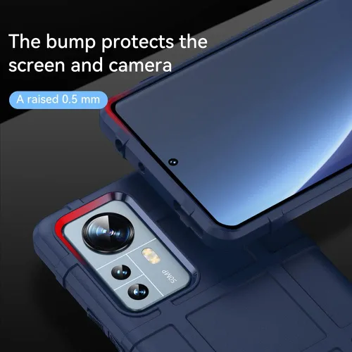 Vista 4 de Funda delgada para Xiaomi 12 Pro, resistente funda protectora con grado militar a prueba de golpes, probada contra caídas y cubierta protectora