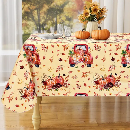Vista 43 de misaya Mantel rectangular de vinilo impermeable, mantel lavable con reverso de franela, mantel de plástico para cena, picnic, interior y exterior