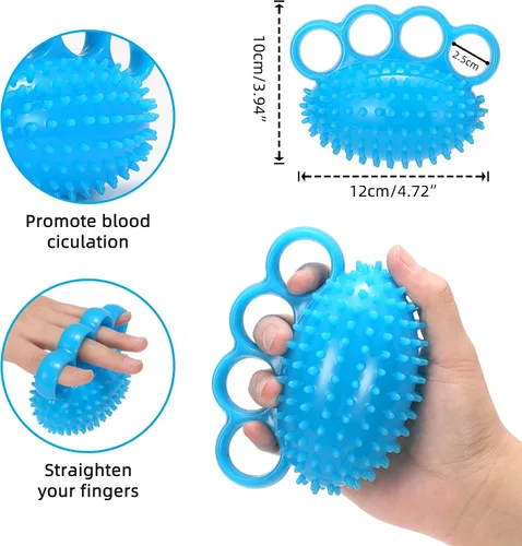 Vista 10 de Hand Exercise Ball Finger Therapy Ball - Grip Strengthening, Improve Flexibility, Squeeze Stress Relief Balls, Resistance Strength Trainer for Hand