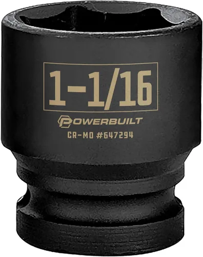Vista 21 de Powerbuilt 647296 - Toma de impacto de 6 puntos de 1/2 pulgada x 1-1/4 pulgadas