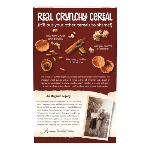 Vista 4 de Nature's Path - Cereal orgánico Heritage Crunch, 14 onzas (paquete de 1), sin transgénicos