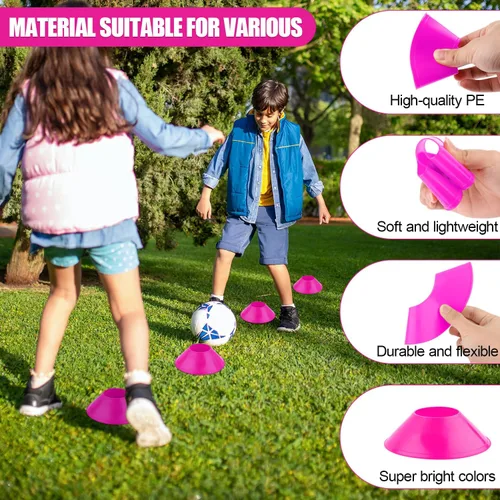 Vista 4 de 15 conos de fútbol para entrenamiento deportivo, mini conos de fútbol flexibles de agilidad deportivos, pequeños conos de práctica para fútbol