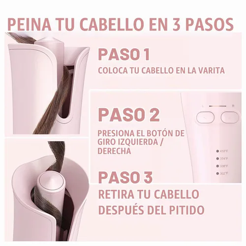 Vista 3 de Lena Rizador automático de pelo con rizador automático • Rizador iónico autorgiratorio • Lo mejor para cabello largo y mediano Negro