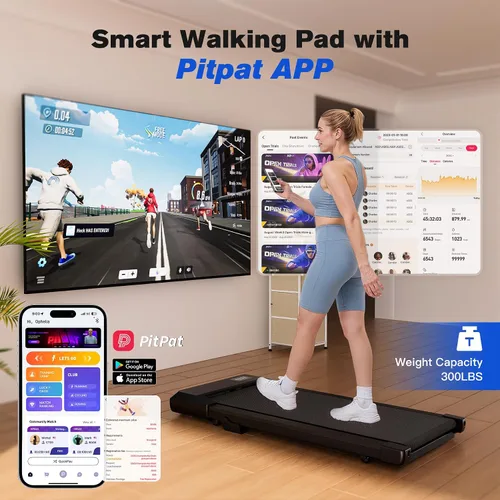 Vista 8 de SupeRun Caminadora portátil para guardar debajo del escritorio, 3 en 1, con pantalla LED, control remoto, silenciosa, de 2.5 HP, para uso en oficina