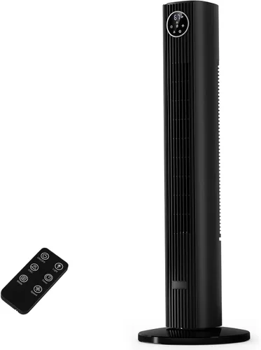 Vista 8 de Antarctic Star Ventilador de torre portátil de piso Ventilador oscilante de 85°, refrigeración silenciosa, temporizador de 12H, control remoto, sin