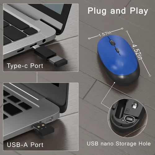 Vista 5 de MPTOG Combo de teclado y mouse inalámbrico de computadora colorido con teclas redondas estilo máquina de escribir, diseño retro, interruptor