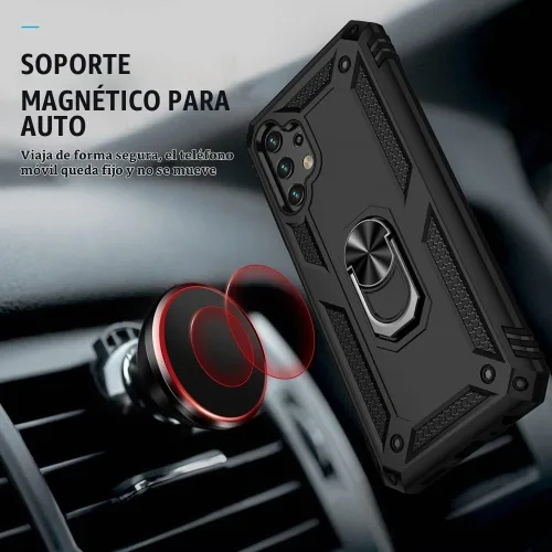 Vista 3 de Funda para Galaxy A13 4G, Samsung A13 4G con protector de pantalla HD, soporte de anillo de grado militar, soporte de automóvil de 15 pies, probada