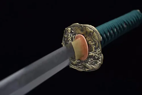 Vista 7 de Espada de Hamon real de 41 pulgadas, hoja Osoraku‑zukuri, katana samurái