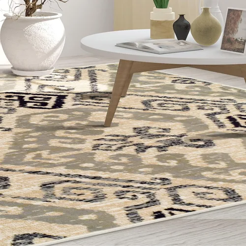 Vista 6 de Superior Altura del pelo de 0.315 in con respaldo de yute, hermoso patrón de damasco Ikat, alfombras tejidas de moda y asequibles, alfombra de 5 x 8