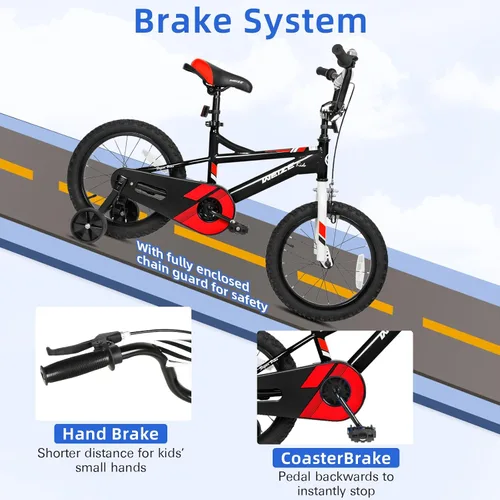 Vista 3 de WEIZE Bicicleta para niños, bicicleta para niños de 14, 16, 20 pulgadas, para niños y niñas de 3 a 12 años, altura del ciclista de 32 a 60 pulgadas