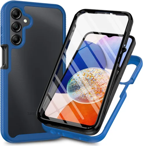 Vista 13 de Funda para Samsung Galaxy A13 LTE 4G, Samsung A13 LTE Funda para teléfono con protector de pantalla integrado, cubierta trasera delgada transparente