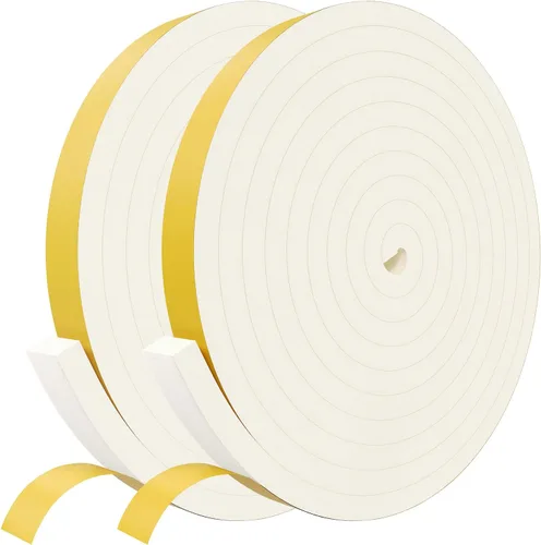 Vista 25 de Cinta aislante de espuma Egofix, burletes para puertas y ventanas, cinta adhesiva de espuma negra resistente al clima para puerta corrediza, marco