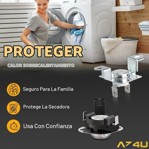 Vista 6 de AZ4U wp8557403 Número de pieza 8557403 Kit de termostato de secadora, 8318314 280148 Secadora de corte térmico y termostato de límite alto