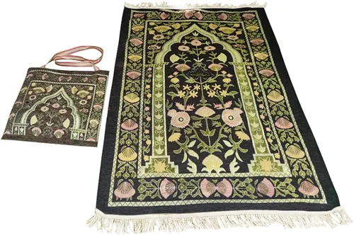 Vista 11 de Alfombra de oración musulmana, alfombra islámica para oraciones musulmanas, gran regalo de Ramadán para hombres musulmanes, mujeres, alfombra