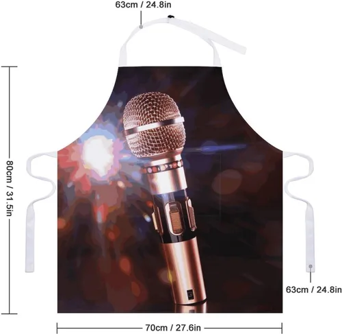 Vista 2 de MUSM Delantal para adultos – 27.6 x 31.5 pulgadas, delantales de poliéster resistentes con dos bolsillos grandes, delantal de cocina impermeable