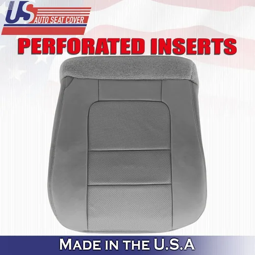 Vista 2 de 2001 para Ford F550 Lariat conductor pasajero parte inferior perforada cuero asiento cubierta gris
