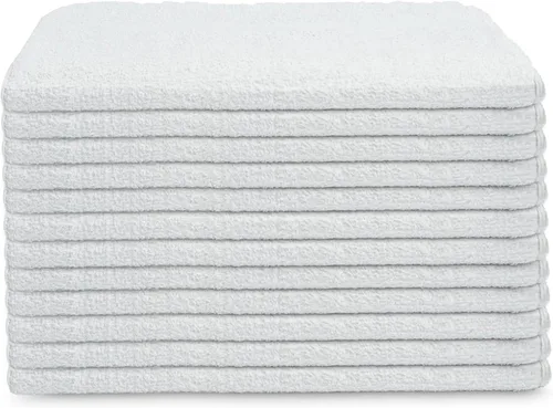 Vista 4 de GOLD TEXTILES White Shop Towels - 12 trapos de 27 x 54 pulgadas en una caja, valiosos trapos de limpieza para industrias, automóviles y usos