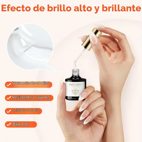 Vista 5 de modelones Juego de capa base de gel con deshidratador de uñas e imprimación 3 en uno Imprimación deshidratadora de uñas 3 en uno y capa base superior