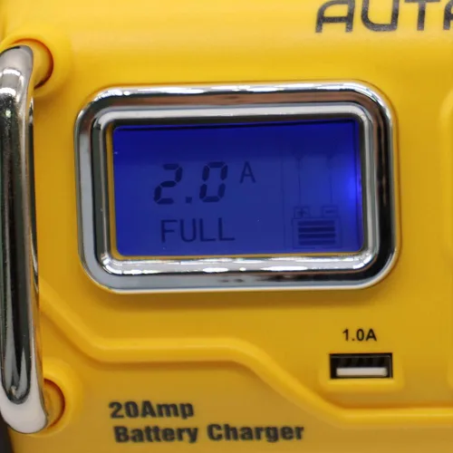 Vista 4 de Cargador de batería de banco de 10 amperios totalmente automático de 12 V, comprobación del alternador, abrazaderas de cable.