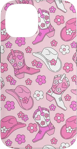 Vista 4 de iPhone 16 Pink Cowgirl Aesthetic Cowboy Boots Cowboy Hat Western Cute Case