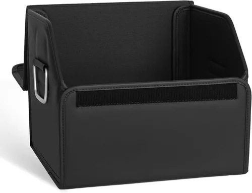 Vista 7 de JEYODA Organizador de maletero de cuero de gamuza, organizadores y almacenamiento suaves de gran capacidad para coche, plegable, con borde