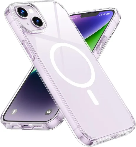 Vista 19 de MILPROX Compatible con iPhone 16 Pro Funda – con protector de pantalla – Compatible con MagSafe – Diseño magnético claro transparente – Que no se