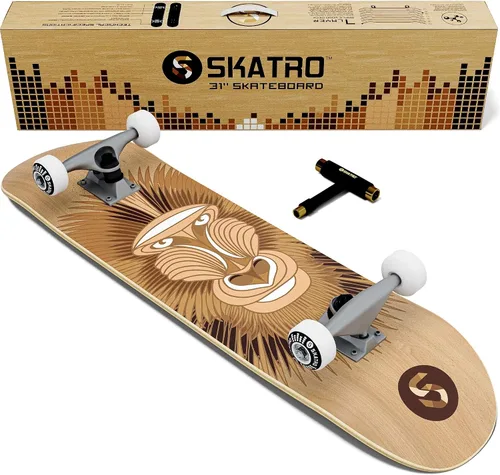 Vista 16 de Skatro - Patineta profesional de 31 pulgadas completa. Tabla de patinaje para edades: adultos, niños, principiantes y niñas