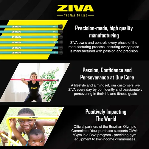 Vista 6 de ZIVA Chic - Barra con peso – Barra corporal de entrenamiento para entrenamiento de fuerza, equilibrio, flexibilidad y fitness general – Núcleo