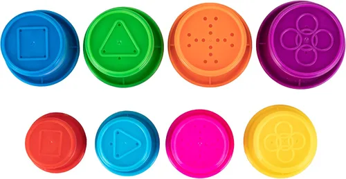 Vista 6 de Driddle Coloridas tazas apilables y anidadas, 8 tazas, divertido juguete de aprendizaje de color, gran juguete de baño y playa para bebés y niños