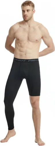 Vista 2 de Pantalones deportivos ajustados de una sola pierna de baloncesto para hombre, pantalones de compresión de 12 de una pierna, ropa interior atlética